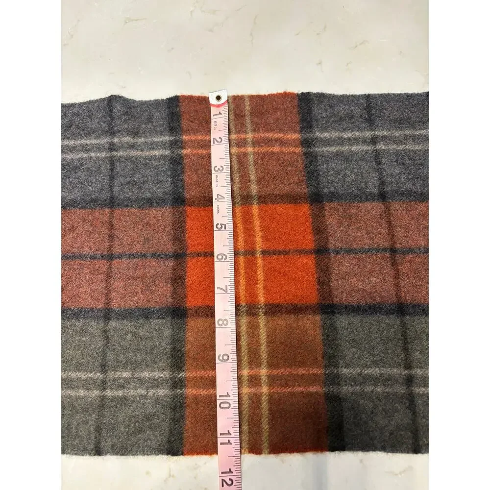 Jos. A. Bank 100% Cashmere Scarf Plaid Red Grey Neutral Winter Unisex